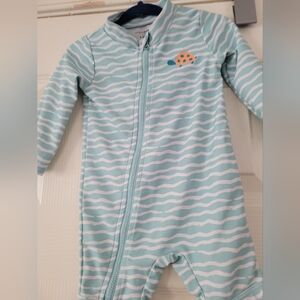 Simple Joys by Carter’s Baby Boys 1-Piece Zip Rashguard  Swimsuit, Turtle 3-6M